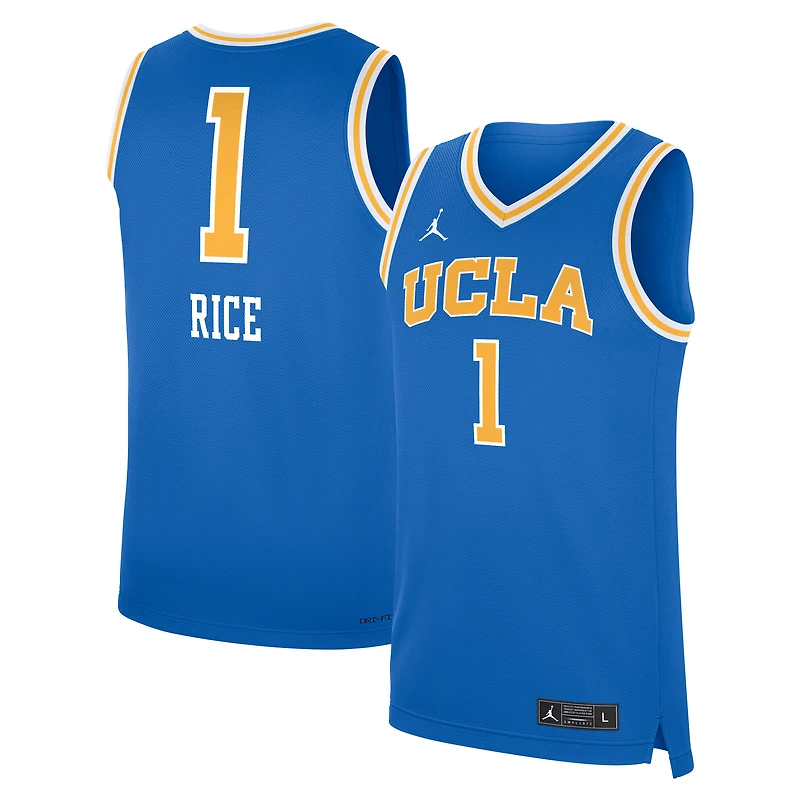 Maillot de basketball Jordan Brand Kiki Rice bleu pour homme, réplique des Bruins l'UCLA