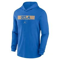 T-shirt à manches longues Jordan Brand Light Blue UCLA Bruins 2024 Sideline Hoodie Performance pour homme