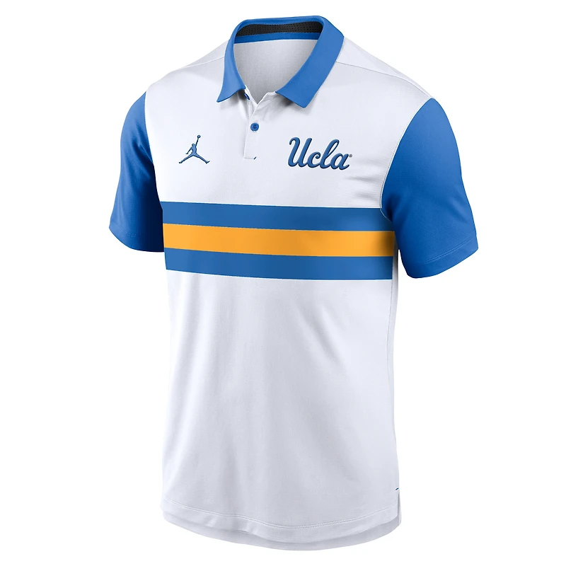 Men's Jordan Brand White/Blue UCLA Bruins Primetime Campus Pattern Vapor Dri-FIT Polo