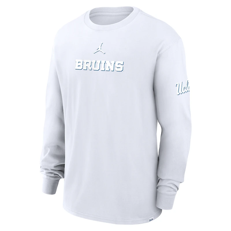 Men's Jordan Brand White UCLA Bruins 2-Hit Statement Max90 Long Sleeve T-Shirt