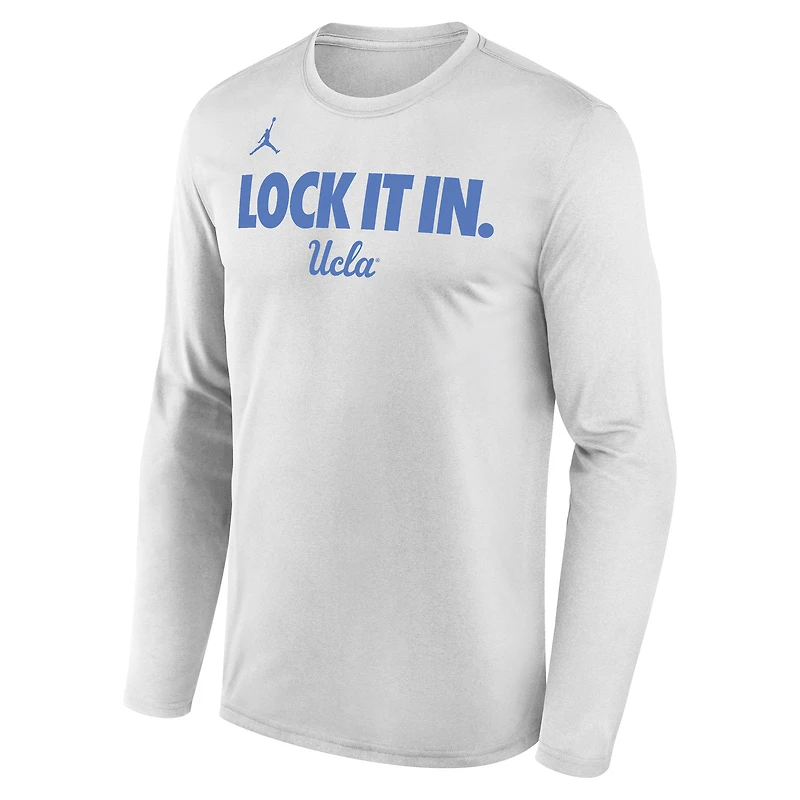 Men's Jordan Brand White UCLA Bruins 2026 On-Court Bench Long Sleeve T-Shirt