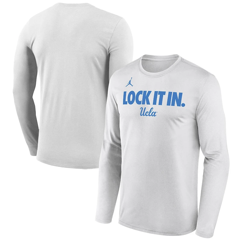 Men's Jordan Brand White UCLA Bruins 2026 On-Court Bench Long Sleeve T-Shirt