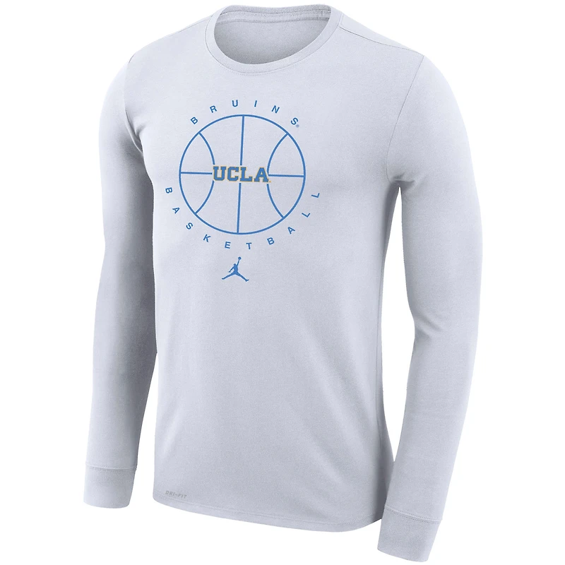 Men's Jordan Brand White UCLA Bruins Basketball Icon Legend Performance Long Sleeve T-Shirt