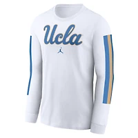 T-shirt à manches longues blanc Jordan Brand pour homme avec slogan Local Spirit des Bruins de l'UCLA