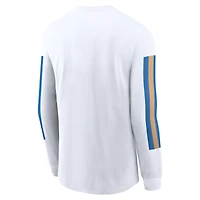 T-shirt à manches longues blanc Jordan Brand pour homme avec slogan Local Spirit des Bruins de l'UCLA