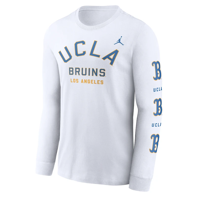 T-shirt à manches longues blanc Jordan Brand UCLA Bruins Primetime Classic Location pour homme