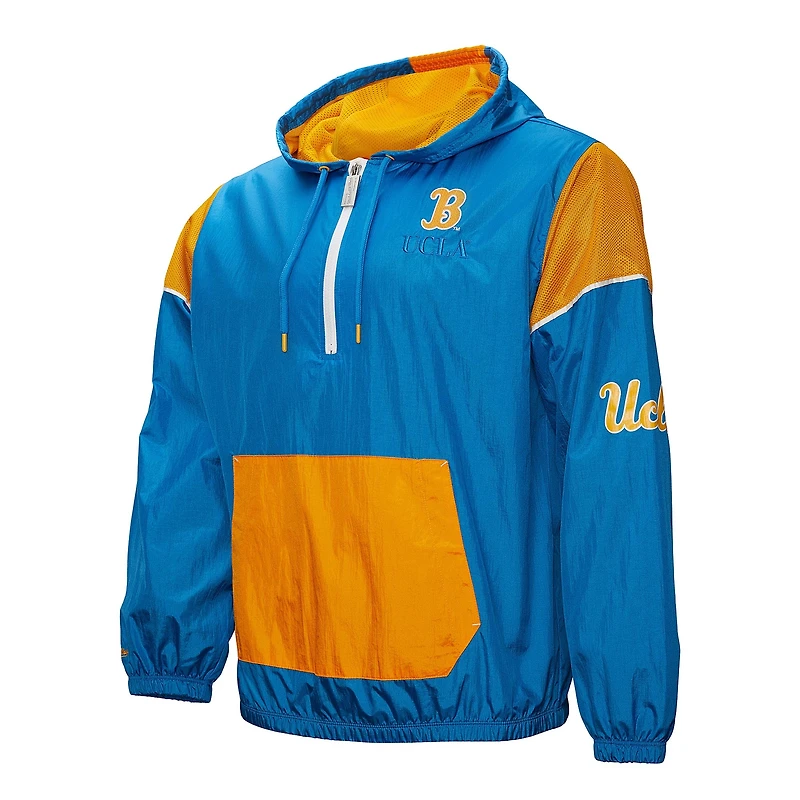 Men's Mitchell & Ness Blue UCLA Bruins Anorak Vintage Logo Half-Zip Hoodie Jacket