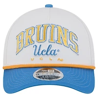 Men's New Era White/Blue UCLA Bruins Arch Two-Tone Rope 9FORTY A-Frame M-Crown Adjustable Hat