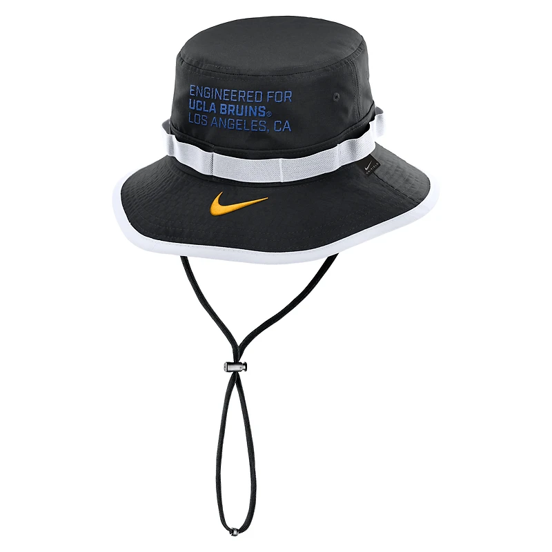 Bob Nike noir UCLA Bruins 2025 Sideline Apex Boonie Performance pour homme