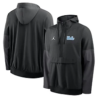 Men's Nike Black UCLA Bruins Anorak Half-Zip Hoodie Jacket