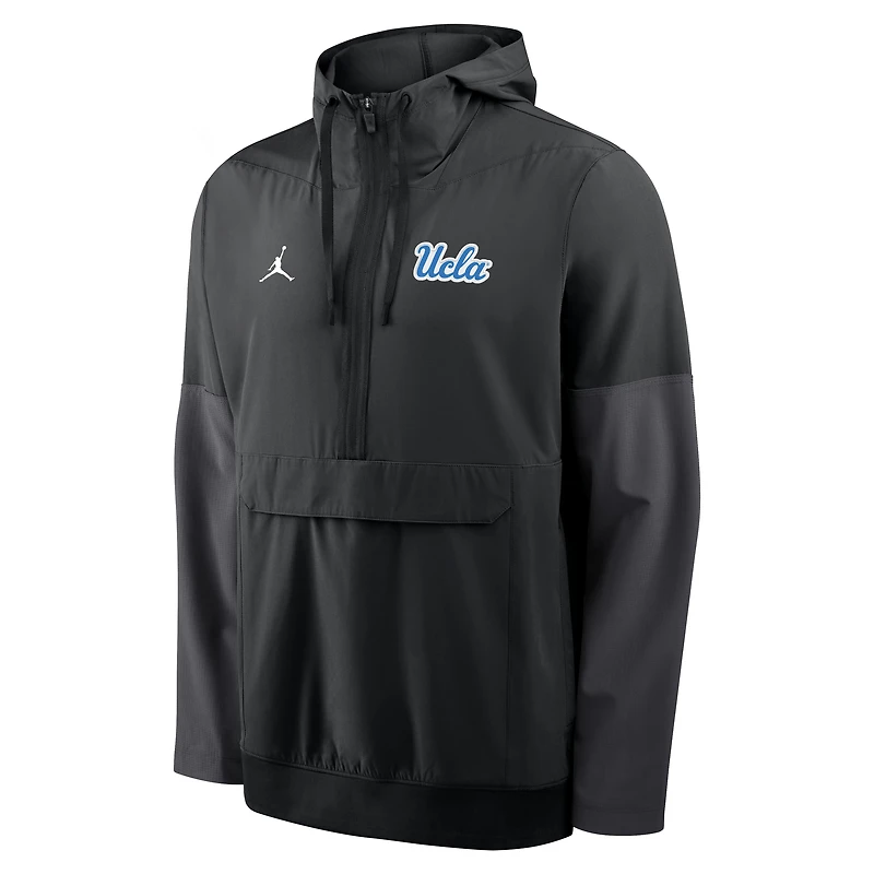 Men's Nike Black UCLA Bruins Anorak Half-Zip Hoodie Jacket