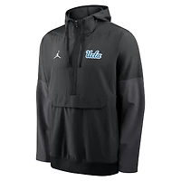 Men's Nike Black UCLA Bruins Anorak Half-Zip Hoodie Jacket