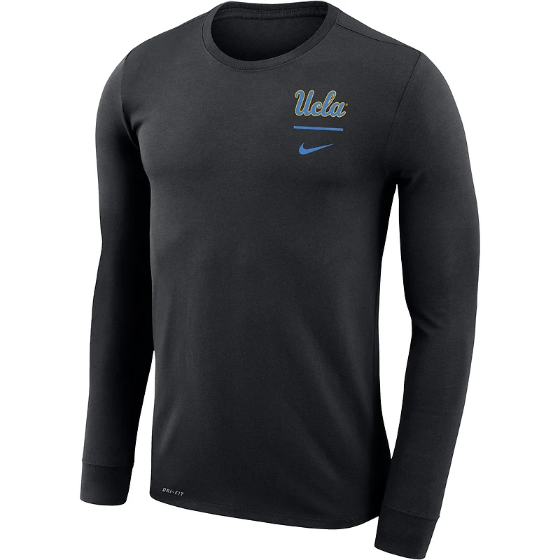 Men's Nike Black UCLA Bruins Logo Stack Legend Performance Long Sleeve T-Shirt