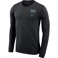 Men's Nike Black UCLA Bruins Logo Stack Legend Performance Long Sleeve T-Shirt