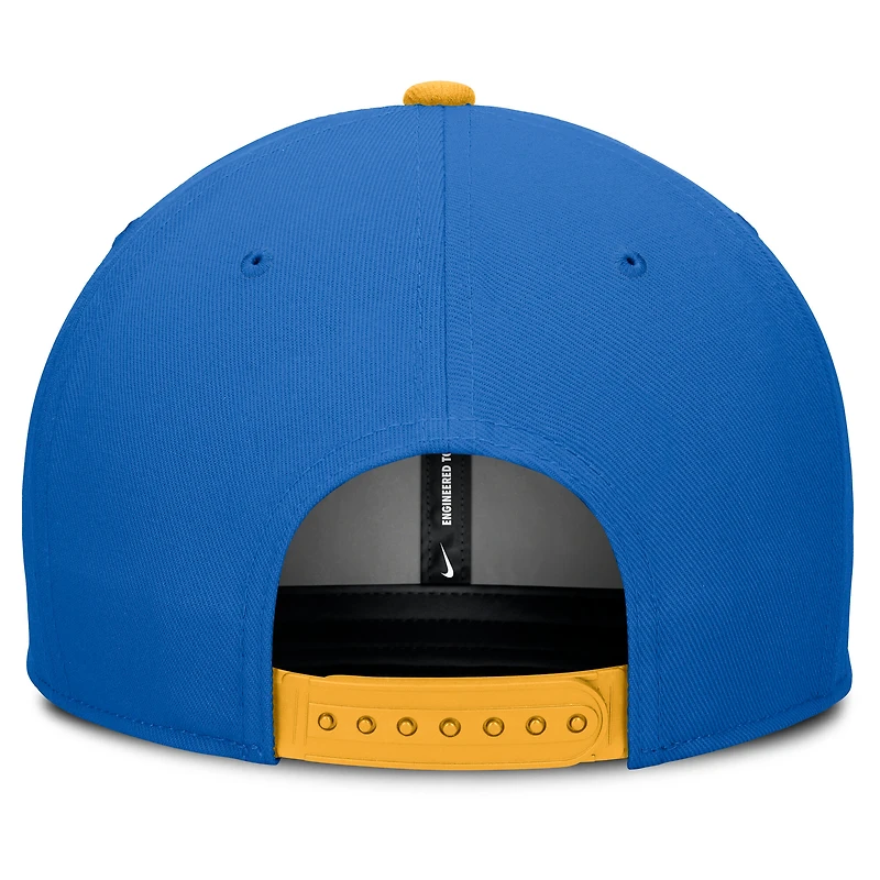 Casquette Nike Pro Legacy Script Snapback bleu/crème pour homme des Bruins de l'UCLA