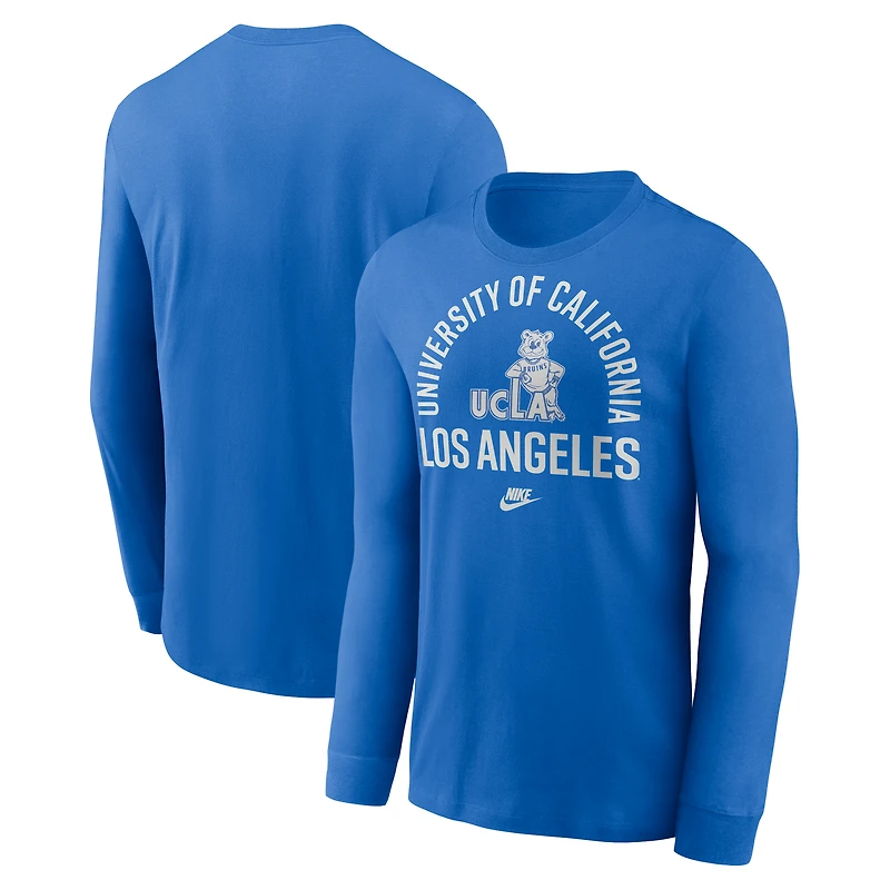 T-shirt à manches longues Nike bleu UCLA Bruins Legacy Arched Logo pour homme