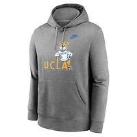Men's Nike Heather Gray UCLA Bruins Legacy Logo Club Fleece Pullover Hoodie