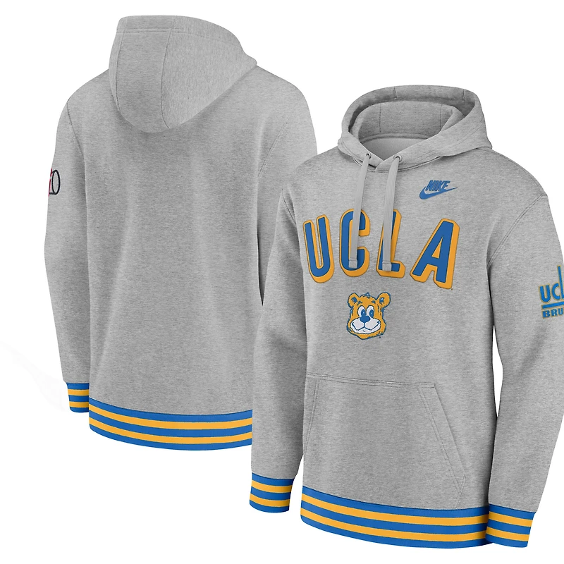 Sweat à capuche rétro Nike Heather Gray UCLA Bruins Legacy pour homme