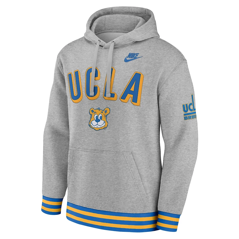 Men's Nike Heather Gray UCLA Bruins Legacy Retro Pullover Hoodie
