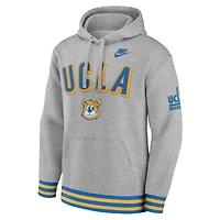 Men's Nike Heather Gray UCLA Bruins Legacy Retro Pullover Hoodie