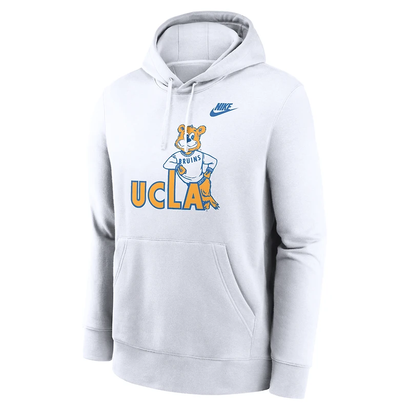 Men's Nike White UCLA Bruins Legacy Logo Club Fleece Pullover Hoodie
