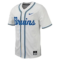 Maillot de baseball Nike pour hommes, réplique des Bruins l'UCLA, blanc, boutonné sur toute la longueur