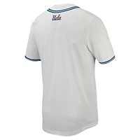 Maillot de baseball Nike pour hommes, réplique des Bruins l'UCLA, blanc, boutonné sur toute la longueur