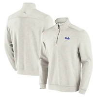 Men's Tommy Bahama Cream UCLA Bruins Tobago Bay Half-Zip Tri-Blend Top
