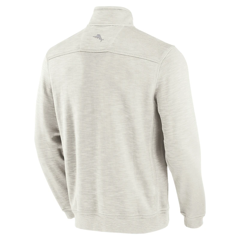 Men's Tommy Bahama Cream UCLA Bruins Tobago Bay Half-Zip Tri-Blend Top