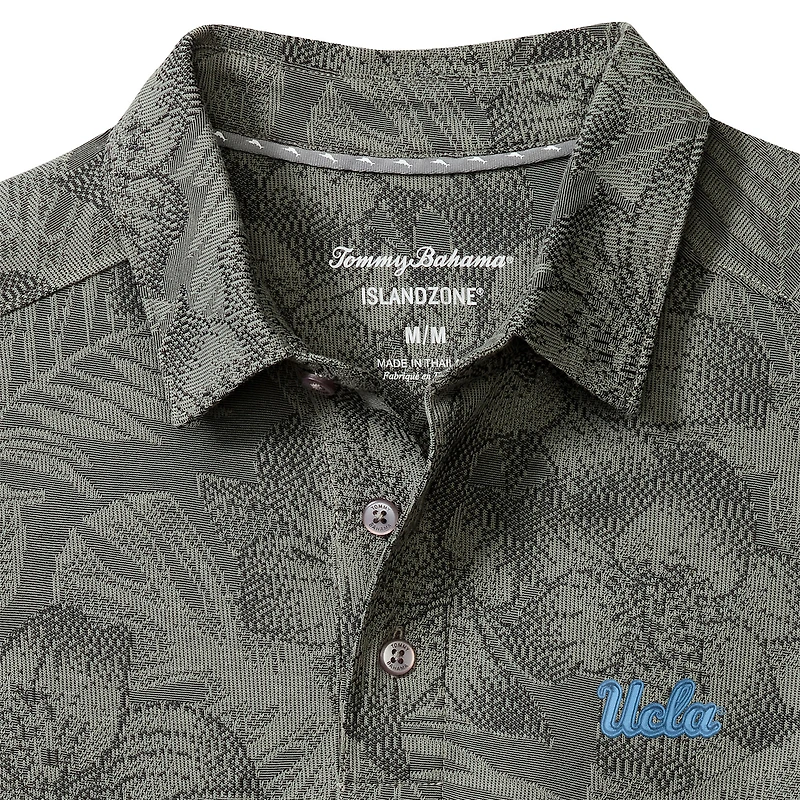 Men's Tommy Bahama Gray UCLA Bruins Palm Fresco Hibiscus IslandZone® Polo