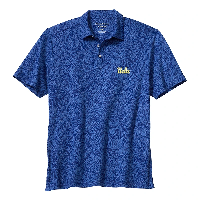 Men's Tommy Bahama Light Blue UCLA Bruins IslandZone Wild Hibiscus Tri-Blend Polo
