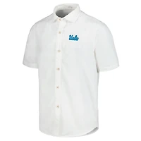 Men's Tommy Bahama White UCLA Bruins Coconut Point Palm Vista IslandZone Camp Button-Up Shirt
