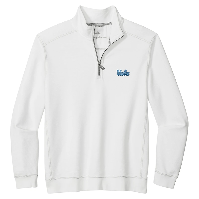 Veste mi-zip Tommy Bahama blanche pour homme des Bruins de l'UCLA à Montego Bay