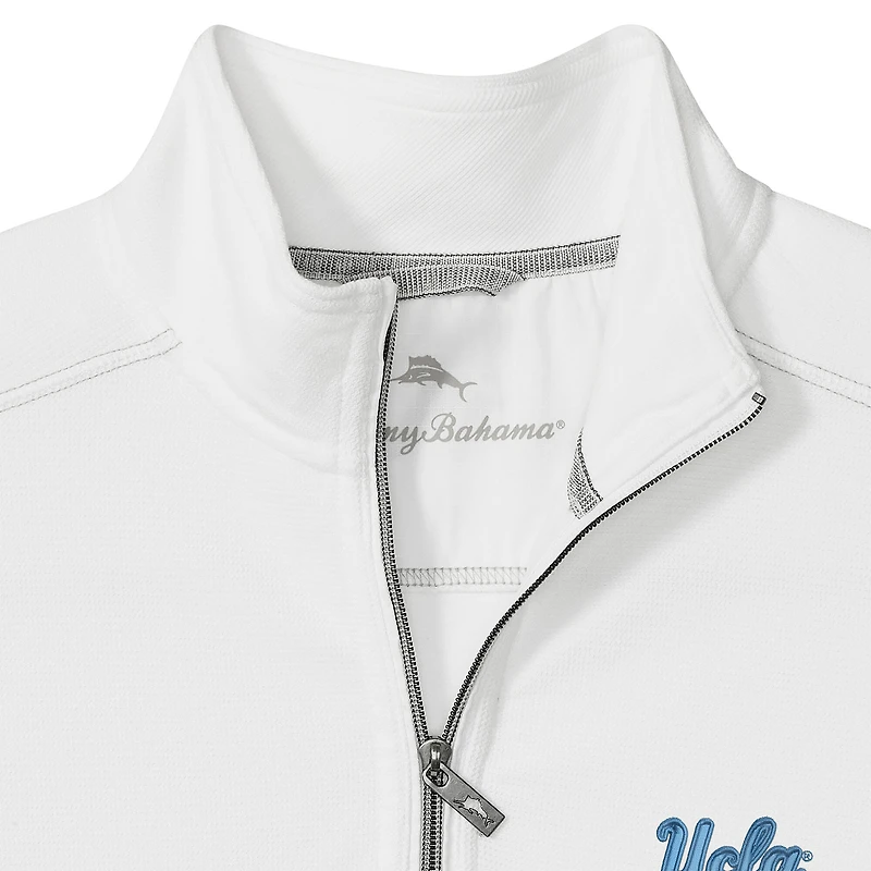 Veste mi-zip Tommy Bahama blanche pour homme des Bruins de l'UCLA à Montego Bay