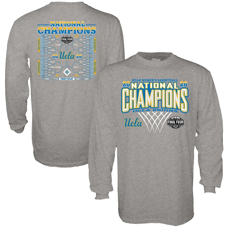 T-shirt unisexe bleu 84 gris UCLA Bruins 2026 NCAA Women's Basketball National Champions Bracket à manches longues
