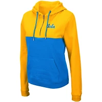 Chandail à capuchon léger demi-glissière Colosseum Gold/Blue UCLA Bruins Aidan pour femme