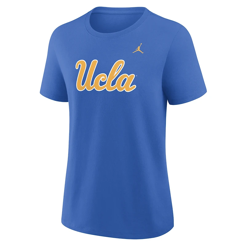 T-shirt Jordan Brand bleu pour femmes avec logo principal des UCLA Bruins