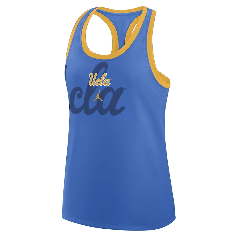 Débardeur Jordan Brand bleu UCLA Bruins Primetime Racerback Tri-Blend pour femme