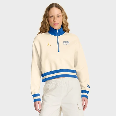 Sweat-shirt demi-zippé Jordan Brand Tan UCLA Bruins Legacy pour femme