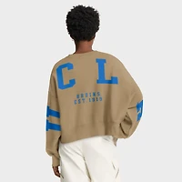 Women's Jordan Brand Tan UCLA Bruins Oversized Phoenix 2-Hit Pullover Sweatshirt