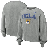 Sweat-shirt Nike surdimensionné gris chiné UCLA Bruins Legacy Classic Arch pour femme
