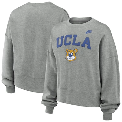 Sweat-shirt Nike surdimensionné gris chiné UCLA Bruins Legacy Classic Arch pour femme