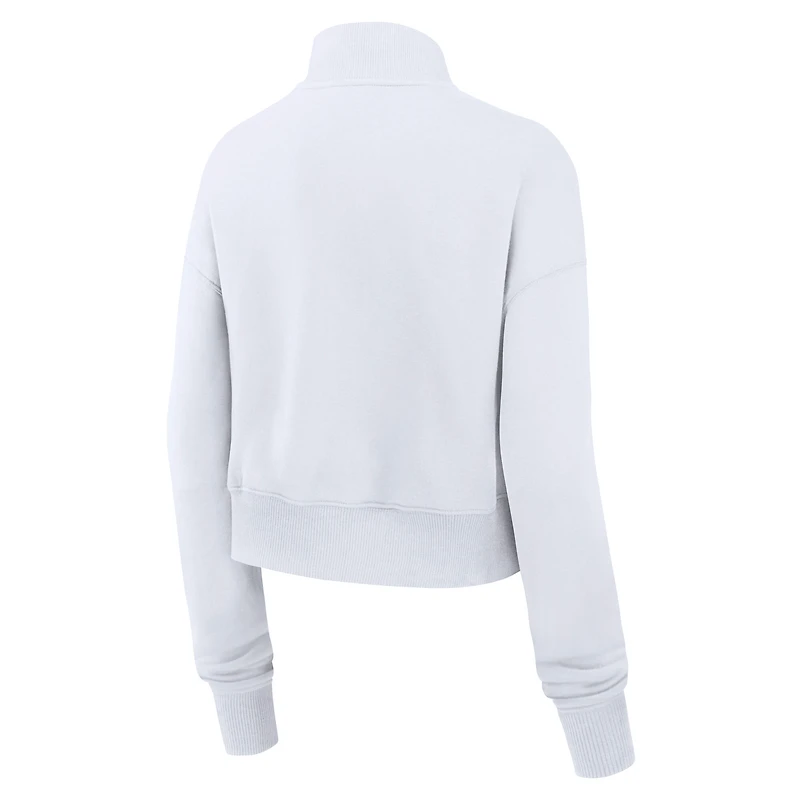 Sweat-shirt Nike blanc à demi-zip avec logo surélevé UCLA Bruins Legacy pour femme