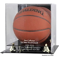 Vitrine de présentation du logo de l'équipe de basket-ball Golden Classic des Huskies du Connecticut de Jim Calhoun avec dos en miroir