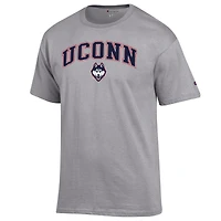 Men's Champion  Heather Gray UConn Huskies Arched Logo T-Shirt