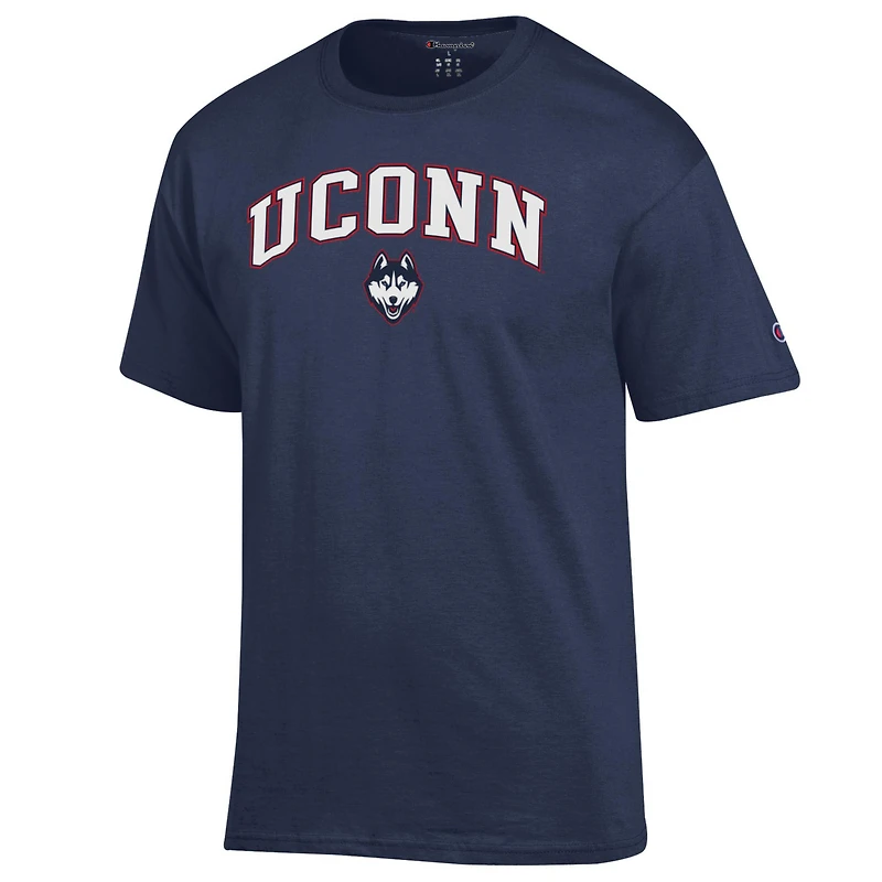 T-shirt à logo arqué Champion Navy UConn Huskies pour homme
