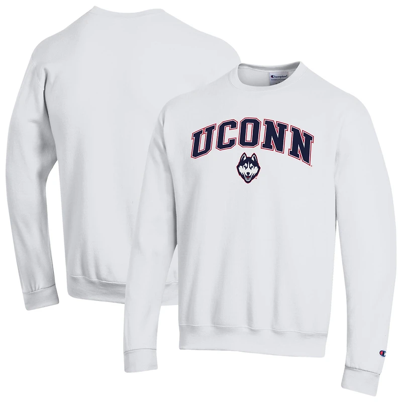Sweat-shirt à capuche blanc Champion UConn Huskies avec logo Arch Over pour homme