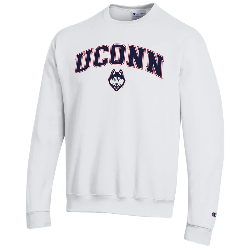 Sweat-shirt à capuche blanc Champion UConn Huskies avec logo Arch Over pour homme