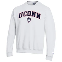 Sweat-shirt à capuche blanc Champion UConn Huskies avec logo Arch Over pour homme