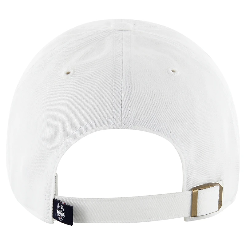 Men's '47 White UConn Huskies Classic Arch Clean Up Adjustable Hat